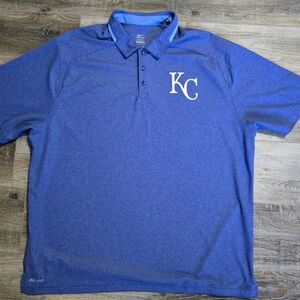 Kansas City Royals Shirt Mens XXL Shirt MLB Nike Dri Fit Polo Golf Shirt 2X NWOT